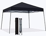 MasterCanopy Slant Leg Pop-up-Pavillon Instant Outdoor Baldachin Einfache Einrichtung Faltpavillon, 3 x 3 m, Schw