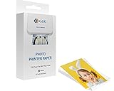 G&G ZINK Papier für G&G Photo Printer selbstklebende Fotopapiere, Sticker, (5 x 7,6 cm) (20 Stück) auch passend für HP Sprocket, Canon Zoemini und weitere ZINK Drucker, 2x3' Fotodruck