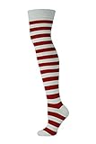 Mysocks Unisex Overknee Socken Weiß rot S