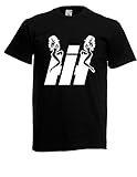T-Shirt - IHC Traktor International Harvester Lustig Mädchen auf Logo (Schwarz, L)