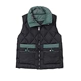 Damenweste Frauen Daunenweste, weiße Ente unten Westen Stehkragen Leichte Zip Thick Gilet warm kalter Winter (Color : Black, Größe : XXX-Large)