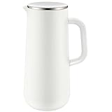 WMF Impulse Thermoskanne 1l, Isolierkanne für Kaffee oder Tee, Drehverschluss, hält Getränke 24h kalt und warm, weiß