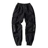 Unterteile Cargohose für Herren Streetwear Frühjahr und Herbst Kordelzug Multi-Pockets Verschleißfeste H