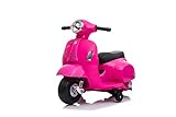 Vespa, GTS, lizenziertes 6 V Tretroller-Fahrrad, mit Stützrädern, Pink