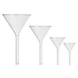 iplusmile 4 Stück Glastrichter Kurzschaft für Labor Handgefertigte Fülltrichter Pulver Flüssigtrichter Filter Organische Analytische Chemie Laborglas 40Mm 50Mm 75Mm 100M