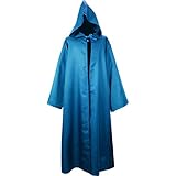 Schwarzer Umhang mit Kapuze Darth Vader Umhang Mittelalter Umhang Cape Mantel Satin Karneval Halloween für Damen Herren Erwachsene Vampir Kostüm Jungen Halloween Kostü