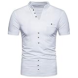 Herren Tops, Sumeiwilly Sommer Polo Shirt Kurzarm V-Ausschnitt Sweatshirt Poloshirt Kurzarmshirt Sportshirt T-Shirt Freizeit Hemd Slim Fit Einfarbige Casual Top