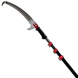 HAIBUHA Astsäge mit Teleskopstiel Alu Astsäge Teleskop 12FT/3.6M-18FT/5.4M Teleskop Astsäge Hochentaster ideal als Hochentaster Zugsäge und Teleskopsäge Red 18FT
