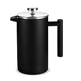 SHANG-JUN Edelstahl französische Presse Kaffeetopf Filterdruck Moka Kaffee Perkolator Drucktopf Kaffeemaschine Teekanne 350ml Für Homeoffice (Color : Black)