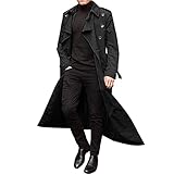 BAIXIAOCHI Mittellanger Zweireihiger Trenchcoat FüR Herren Langer Trenchcoat FüR MäNner C