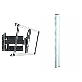 Vogel's Thin 550 ultrastarke schwenkbare TV-Wandhalterung für größe (40-100 Zoll) oder schwere (max. 70 kg) Fernseher, max. VESA 600 x 400 & Cable 10 L Kabelkanal 94 cm für 10 Kabel, Silb