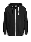 JACK & JONES Herren Jjeholmen Zip Hood Noos Sweatjacke, Schwarz, L EU