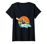 Damen Wildwasser Kajak Paddel Kajak Aufblasbar Kanu Schlauchboot T-Shirt mit V
