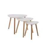 TBUDAR Beistelltisch Teeschreibtisch Tischgerät Holz Beine Seiten Tischleuchte Kaffee Wohnzimmer Möbel Endtisch Kaffeetische (Color : White)
