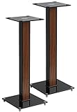 2 x Ständer Standfüße für Boxen Halter Speaker Lautsprecherboxen max. Belastung: je 10 kg, edles Design - aus Alu, Glas und Holzoptik