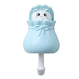 Tierhaken Selbstklebend,Katze Stabile Handtuchhaken Badezimmer,Klebehaken ohne Bohren,Max 3000G (Blau)