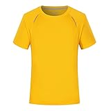 T Shirt Weiß Damen Oberteile Sportshirts Herren T-Shirt Tops Kurzarm T-Shirts Lässige T-Shirts,Gelb,4XL
