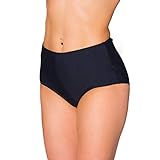 Aquarti Damen Bikinihose mit Hohem Bund, Farbe: Schwarz, Größe: 48