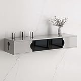 Oukerde TV Schrank Hängeschrank,WiFi-Aufbewahrungsbox,Wand befestigte Regale for TV Box Set-Top-Box Schwimmend,Fernsehschrank aus Massivholz,Multimedia Konsole passend für DVD CD Regal(5 Farben)