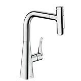 hansgrohe Küchenarmatur Metris Select mit Schlauchbox (Wasserhahn Küche 110°oder 150° schwenkbar, hoher Komfort Auslauf 240mm mit ausziehbarer Brause, 2 Strahlarten und sBox, Standardanschlüsse) C