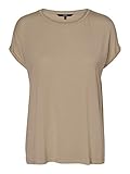 VERO MODA Damen Vmava Plain Ss Top Ga Noos T-Shirt, Nomad, S