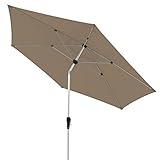 doppler Aluminium Sonnenschirm SL-AZ 330 - Knickbarer Sonnenschutz für Balkon oder Terrasse - ca. 330 cm - Greige-Taup