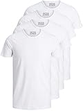 JACK & JONES | T Shirts Männer Basic 4er Pack | V-Ausschnitt | Jack and Jones Tshirt Herren, T-Shirt Herren Tshirt Set, T-Shirts für Herren Tshirt Herren Schwarz, T Shirt H