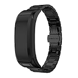 XUEMEI Uhren-Bands Für Garmin Vivosmart HR-Bänder Edelstahl Metallarmband Ersatzgurt Für Garmin Vivosmart HR (Color : Black, Size : for Vivosmart HR)