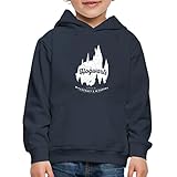 Spreadshirt Harry Potter Hogwarts School Schule Kinder Premium Hoodie, 122-128, Navy