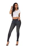 Aphrodite Mid Rise Jeans für Damen – Skinny Ankle Damen Jeans mit 5 Taschen - Blau - 37