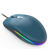 Kabelgebundene optische Gaming-Maus mit RGB-Hintergrundbeleuchtung und geräuschlosem Klicken, für PC, Computer, Laptop, Desktop, 1600 dpi, B