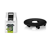 LECHUZA PON 18L Pflanzsubstrat, Neutral & Canto 40, Classico/Quadro 50, Cube 40, CURSIVO 40' Rolluntersetzer, Schwarz, 30 x 30 x 5.8