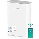 HIMOX Smart Luftreiniger für große Räume zu Hause, Entfernen von 99,97% Virus (COVlD-19) Bakterien, 20dB Ture HEPA Filter Luftreiniger für Rauchallergien Haustier, funktioniert mit Alexa Google H