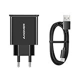 Amoner Adaptives Schnell Ladegerät Ladeset 25W 2-Port Ladeadapter mit Typ C Ladekabel USB C Kabel (2 x 1.2M) stabil für Samsung Galaxy S10/S10+/S9/S9+/S8/S8+ Note 8/Note 9 & Typ C G