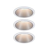 Paulmann 93410 LED Einbauleuchte Cole rund incl 3x6,5W dimmbar Einbaustrahler Weiß, Silber Einbaulampe Kunststoff, Alu Zink Deckenspot 2700