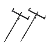 XIAOFENG-R Angelausrüstung Aluminiumkarpfen Angelrute Pod Set mit Tasche 2 stücke Bankstöcke und 2 stücke Buzz Bars für 3 Stang