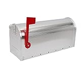 PrimeMatik - Aluminium US Mail Postkasten für die amerikanische Post Silb