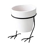 FEINENGSHUAI blumenvase modern Blumentopf Hühnchen Füße Eisenrahmen Grob Keramik Blumentopf Sukkulente Blume Becken Absorbierende Blumentöpfe Gartentöpfe Dekorationen (Size : Large)