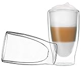 DUOS 2X 400ml doppelwandige Cocktail Thermogläser - Set, Latte Macchiato, E