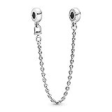 Sterling silver safety chain with silicone grip