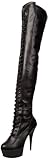 Pleaser Damen DELIGHT-3023 Kurzschaft Stiefel, Schwarz (Schwarz (Blk STR Faux Leather/Blk Matte), 39