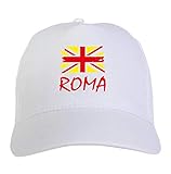 Tipolitographie Ghisleri Cap bedruckt Roma Flagge gelb Grunge 5 Paneele Sport Baseb