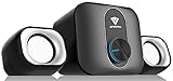 SPKPAL 2.1 Mini PC Lautsprecher mit Subwoofer,11W USB-betriebenes Stereo Multimedia Lautsprechersystem mit 3,5 mm Aux, für Computer,Laptop,Tablet,Desktop,Monitor ,Schw