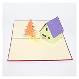 Dankeskarten Festival Segen Grußkarte 3D Laserschnitt Handgemachte Einfache Haus Baum Papier Einladung Grußkarten Postkarte Kinder Kreatives Geschenk 10 * 15 cm Dankeskarten Grußkarten ( Size : 25pc )