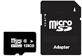 128GB Micro SD Speicherkarte mit SD-Adapter (Klasse 10) TF Memory Karte für Kamera, Microsd SD Speicherkarte Card füR Kamera, Handy, Tablet, Spielkonsole, D