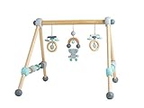 Bieco Spieltrapez | Spielbogen für Babys -Figuren, Rasseln, Kugeln | Spielebogen Holz Baby | Spieltrapez Holz | Baby Mobile Holz | Activity Center Baby Gym | Holzspielzeug Baby | Baby Spielzeug