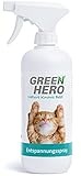 Green Hero Entspannungsspray für Katzen enthält beruhigende Duftstoffe wie Baldrian, Lavendel und natürliche Katzenminze für Wohlbefinden und Entspannung 500