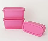 TUPPERWARE Eisscholle Cubix Gefrier-Behälter Gefrierbehälter 3X 250ml Pink + Hängelöffel L