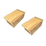 Geyan 2Pcs Holzbox mit Deckel Holzkiste Aufbewahrungsbox Deko Holz-Kiste Schmuckkästchen Geschenkbox 14*10*5