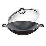 CGgJT Handgefertigter Eisen handgeschmiedeter Reiner Eisen-Topf unbeschichteter Schmiedeeisen-Non-Stick-Topf-Haushaltsrunde Cuisine G